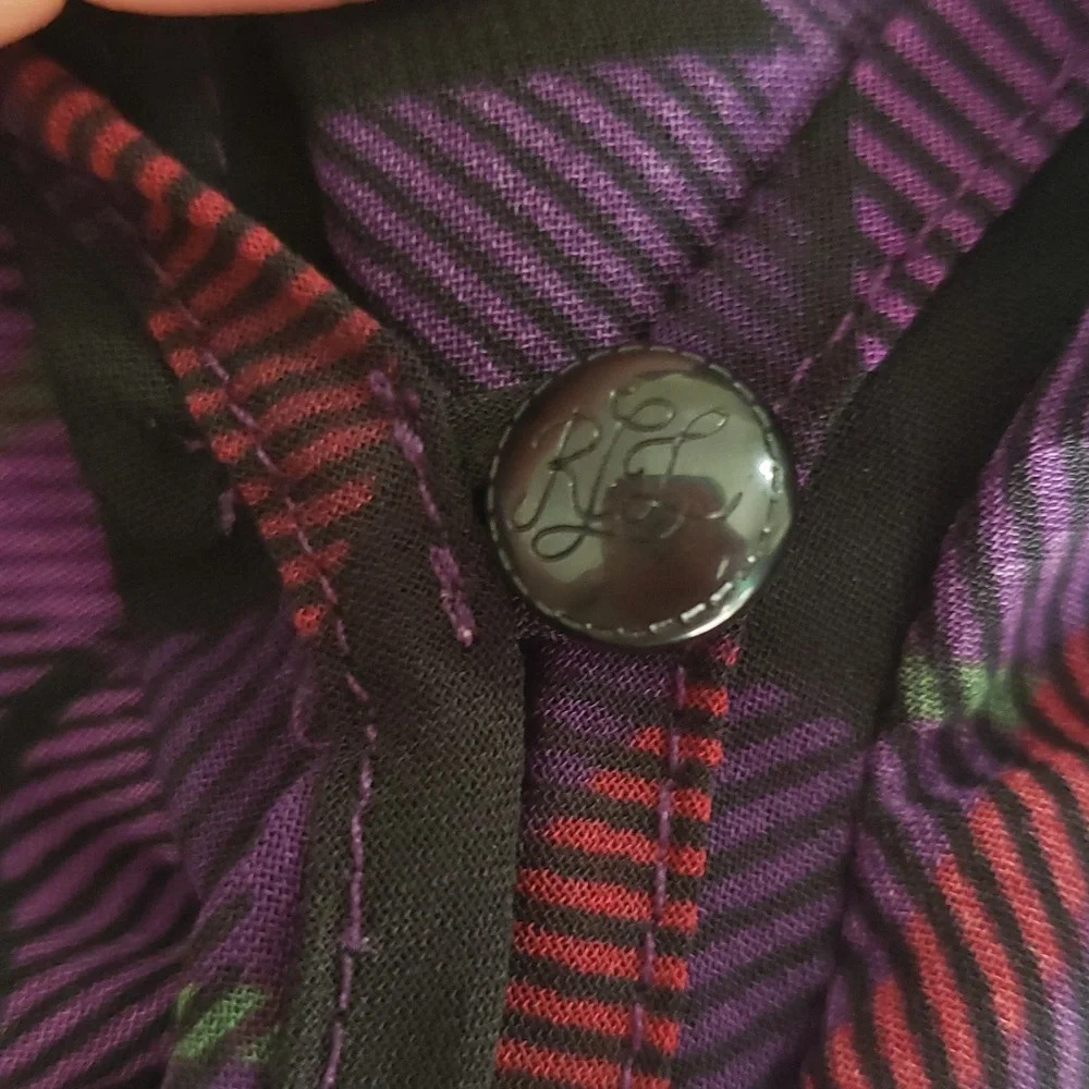 Lauren Ralph Lauren Sleeveless Plaid Blouse 4 Semi-sheer Office Career Academia - Picture 14 of 14
